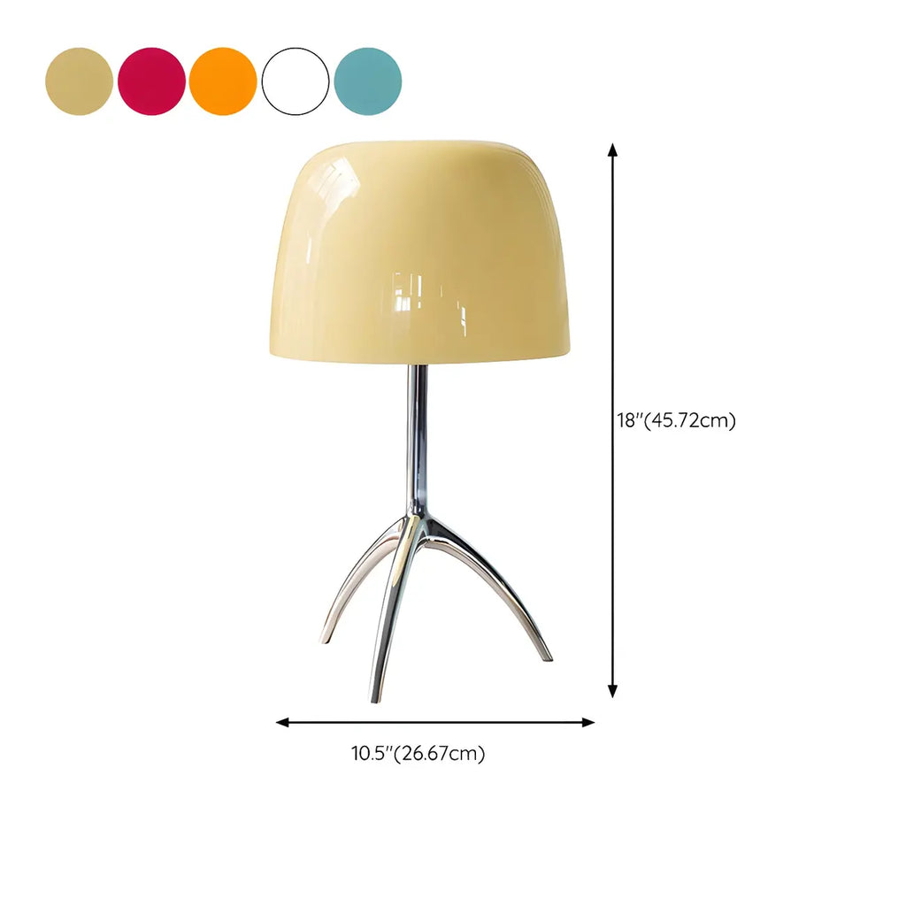 Lampe de table tripode nordique moderne en argent et verre, avec pied en métal