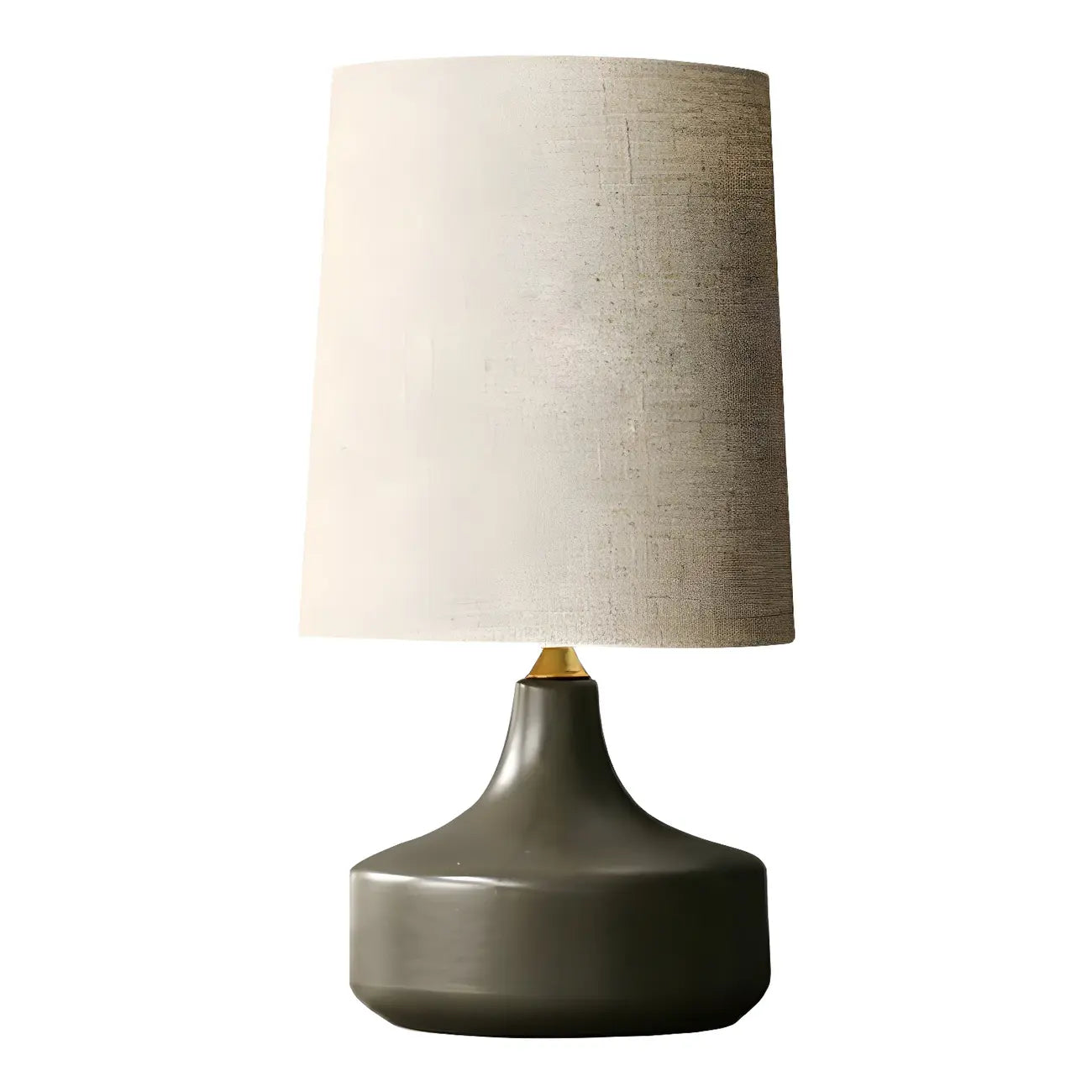 Lampe de chevet moderne en céramique en forme de tonneau avec abat-jour en lin