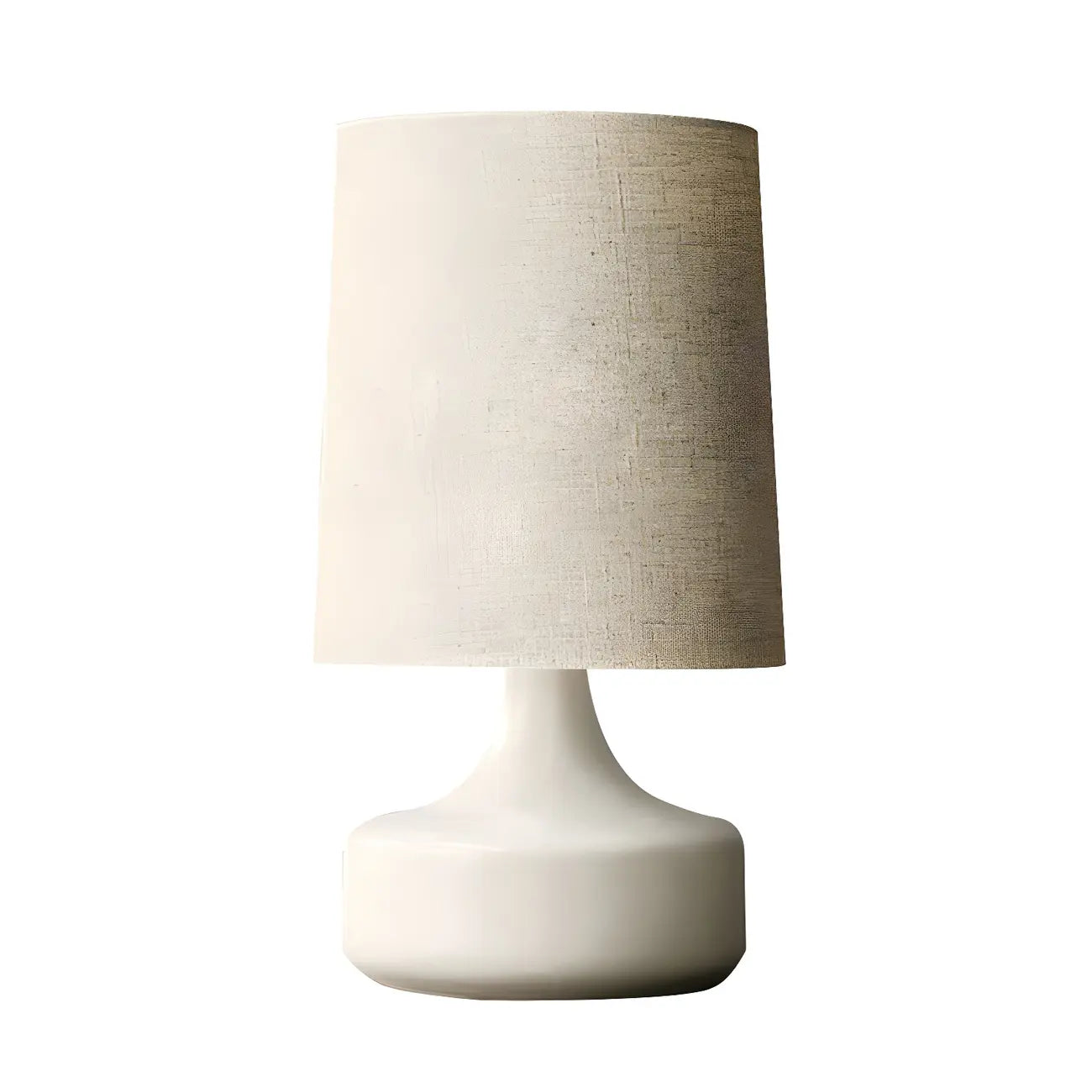 Lampe de chevet moderne en céramique en forme de tonneau avec abat-jour en lin