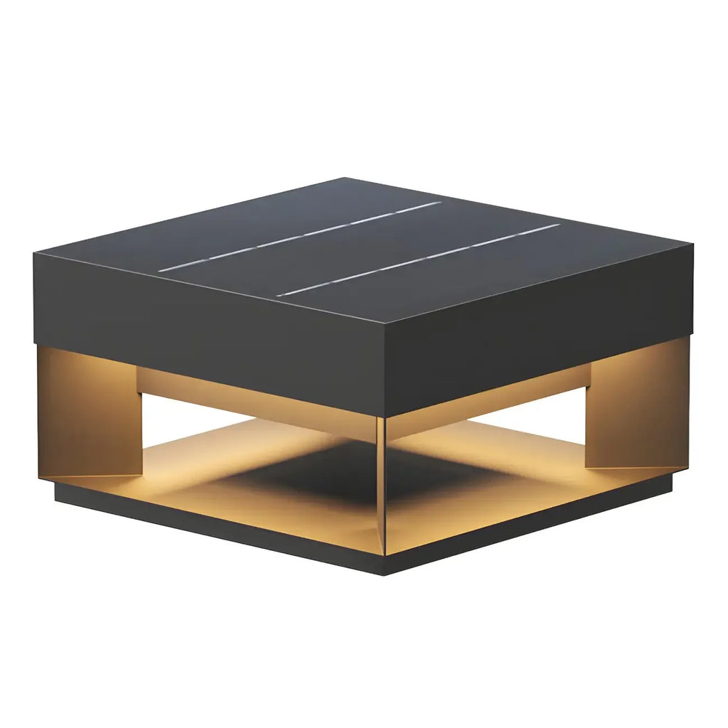 Lampadaires extérieurs modernes à LED solaires à changement de couleur, noirs