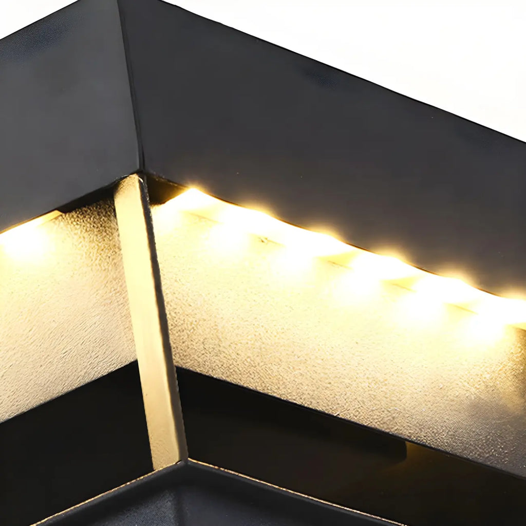 Lampadaires extérieurs modernes à LED solaires à changement de couleur, noirs