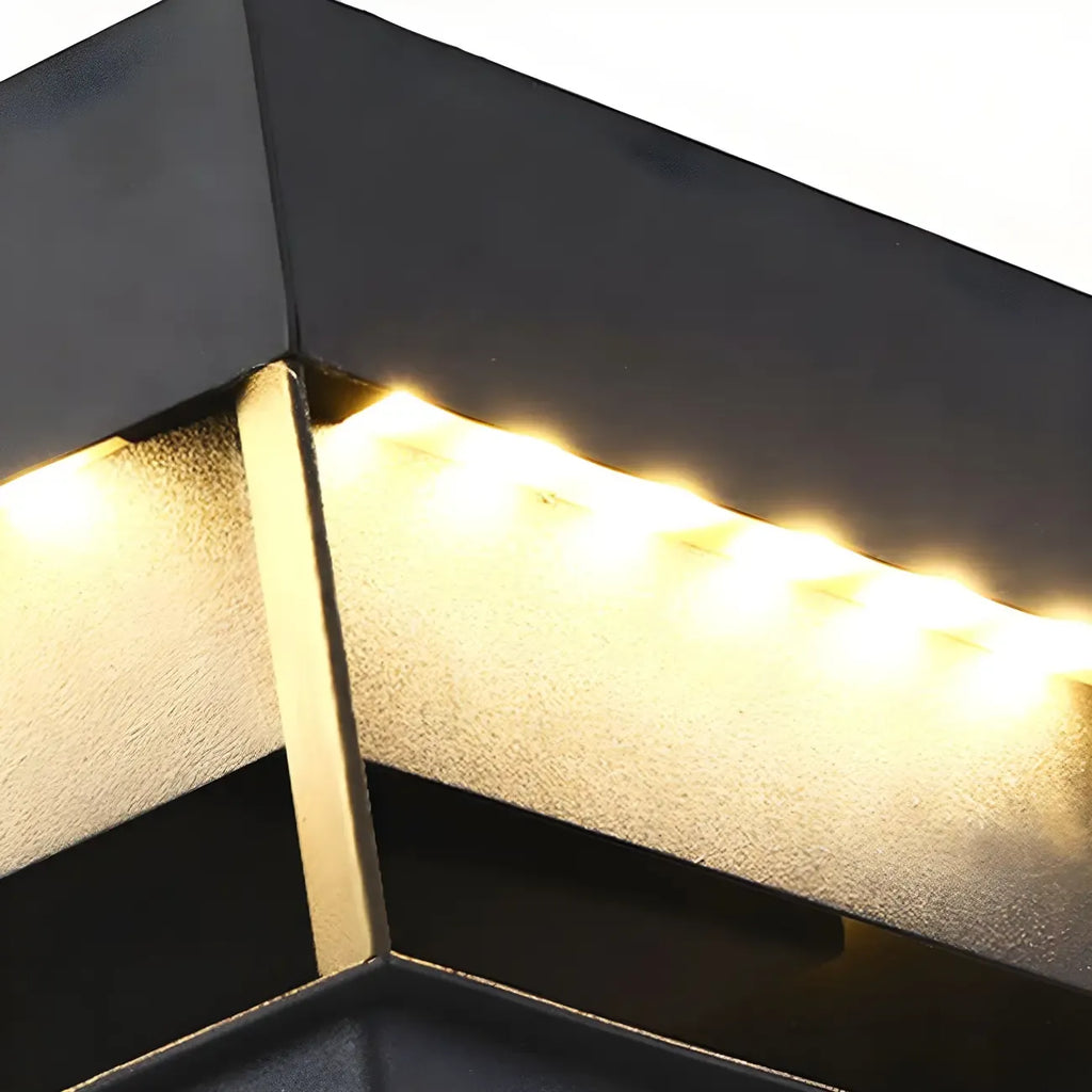 Lampadaires extérieurs modernes à LED solaires à changement de couleur, noirs