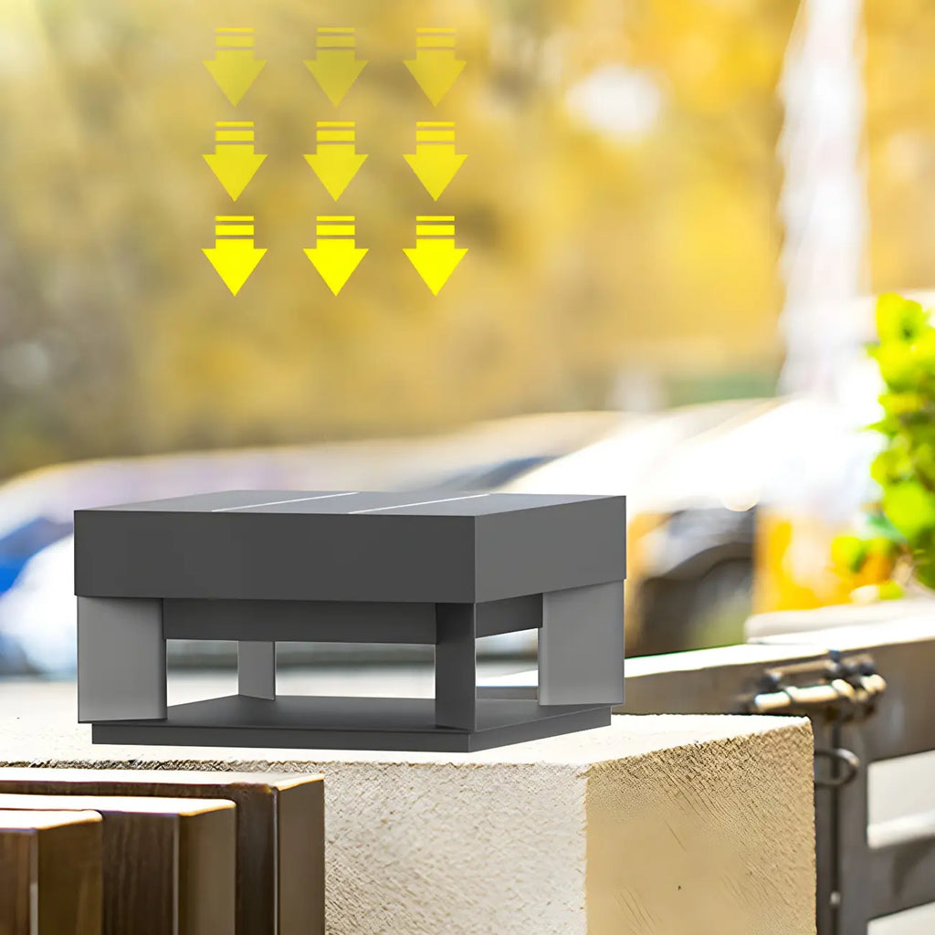Lampadaires extérieurs modernes à LED solaires à changement de couleur, noirs