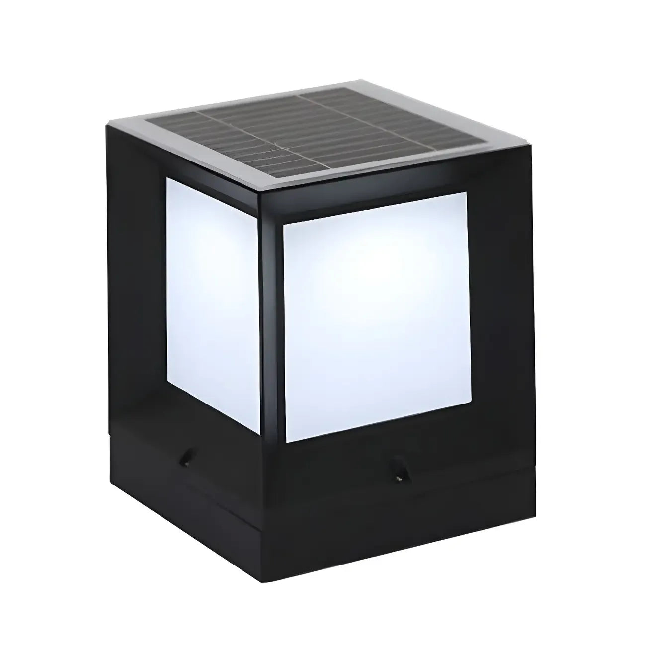 Lampe de poteau cubique en métal lisse et simple