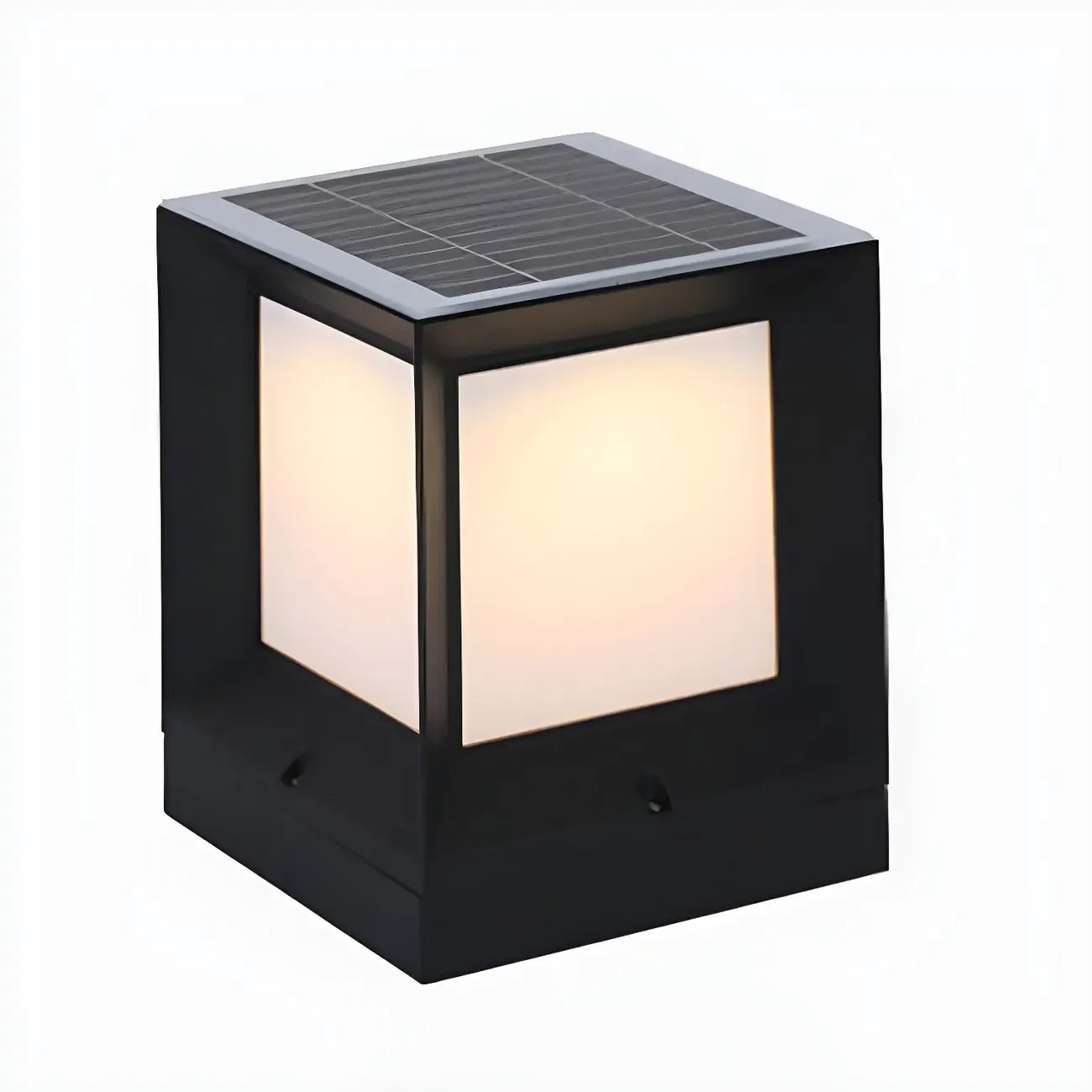Lampe de poteau cubique en métal lisse et simple