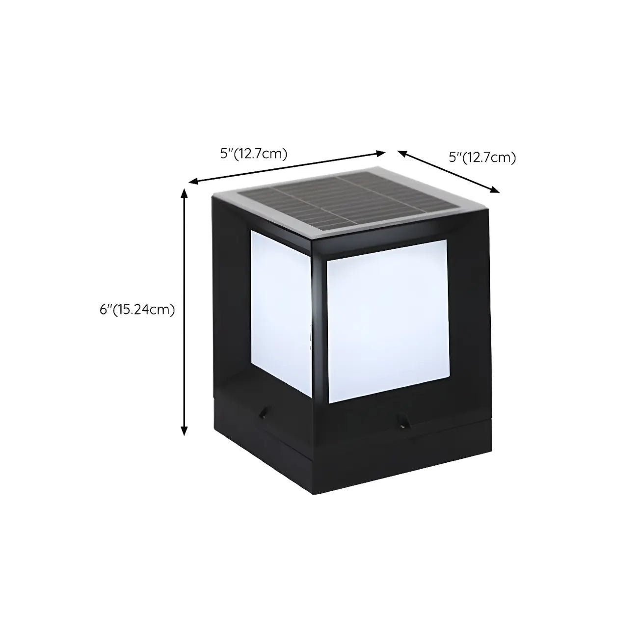 Lampe de poteau cubique en métal lisse et simple