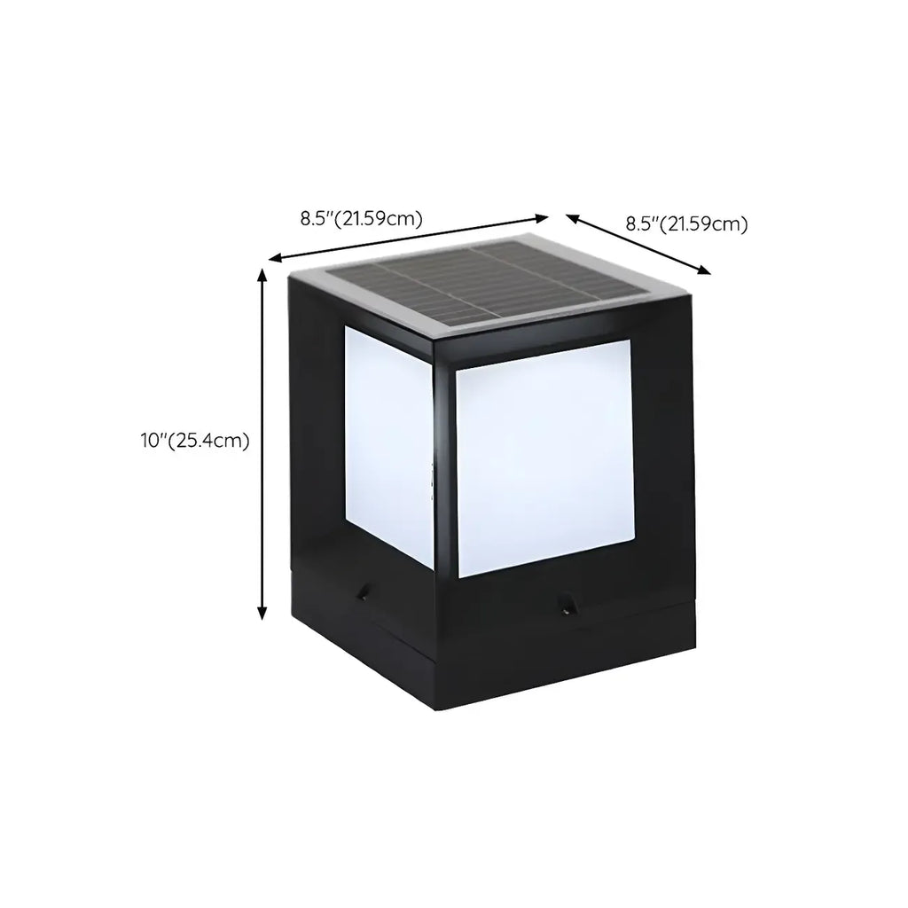 Lampe de poteau cubique en métal lisse et simple