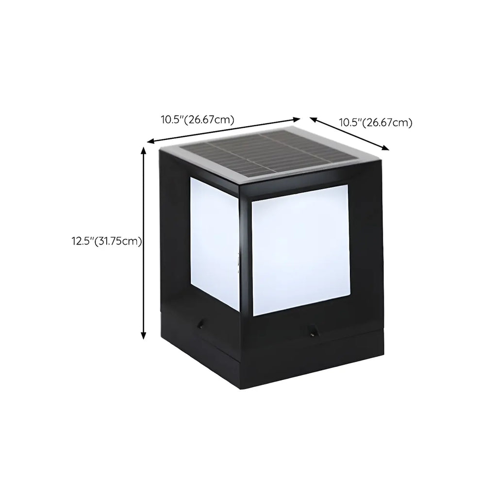 Lampe de poteau cubique en métal lisse et simple