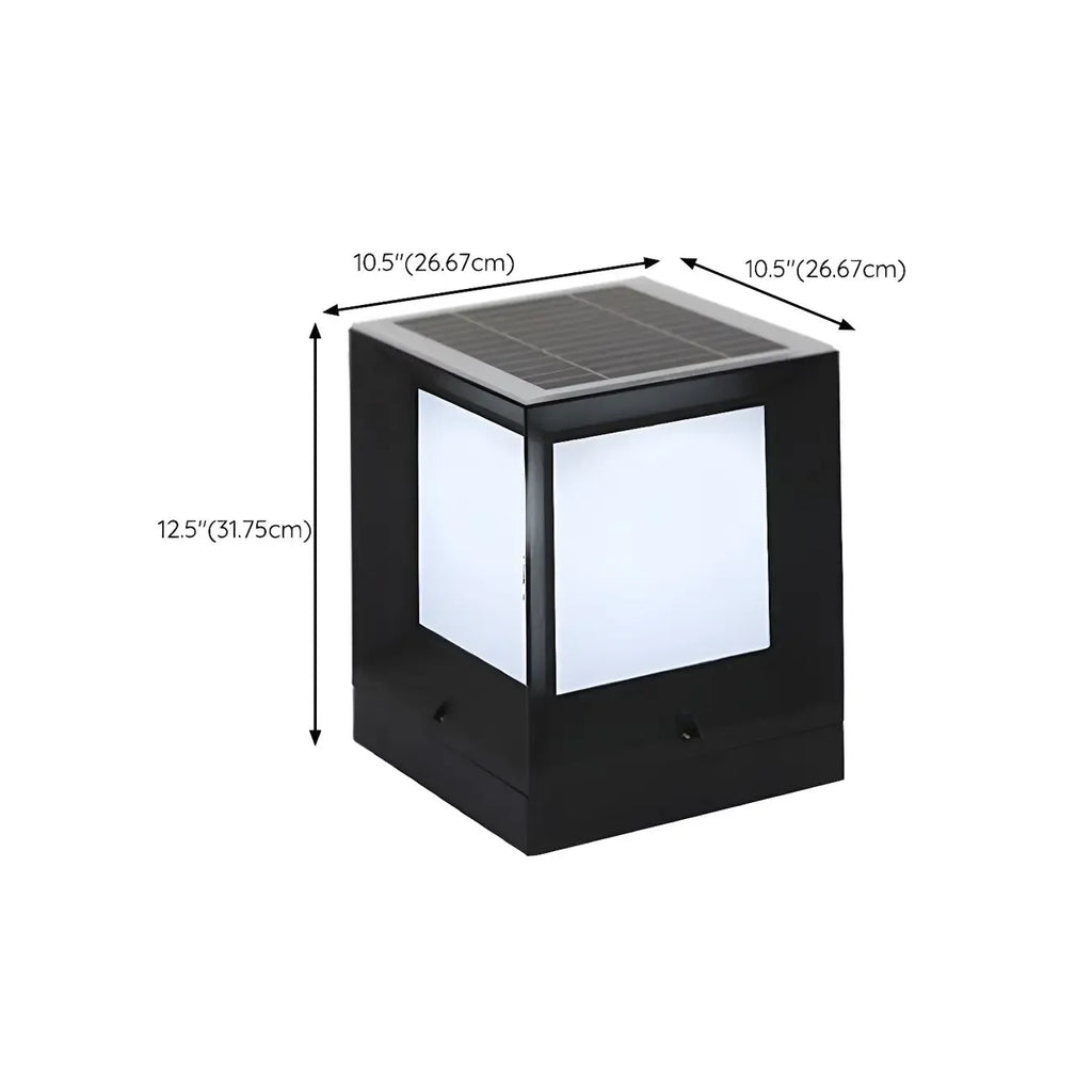 Lampe de poteau cubique en métal lisse et simple
