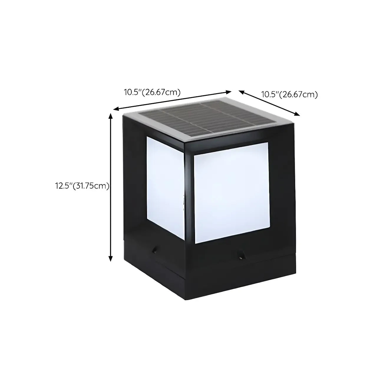 Lampe de poteau cubique en métal lisse et simple