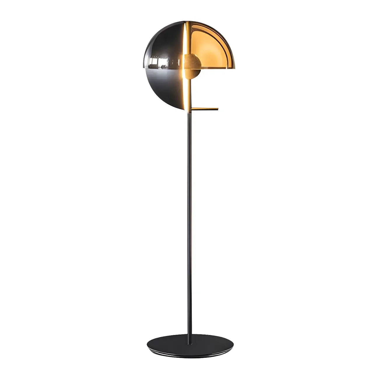 Lampadaire moderne en verre noir avec globe pour intérieur
