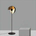Lampadaire moderne en verre noir avec globe pour intérieur