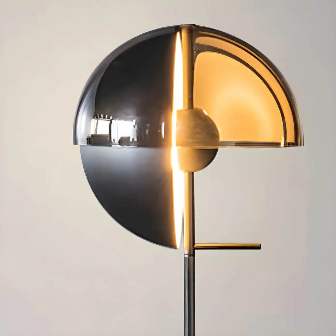 Lampadaire moderne en verre noir avec globe pour intérieur