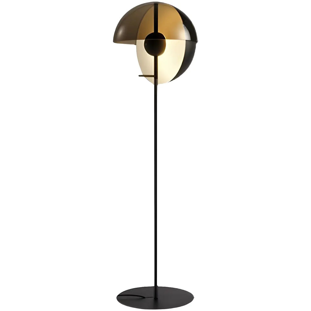 Lampadaire moderne en verre noir avec globe pour intérieur