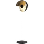 Lampadaire moderne en verre noir avec globe pour intérieur