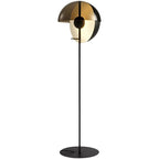 Lampadaire moderne en verre noir avec globe pour intérieur