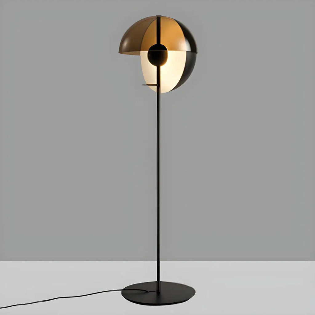 Lampadaire moderne en verre noir avec globe pour intérieur