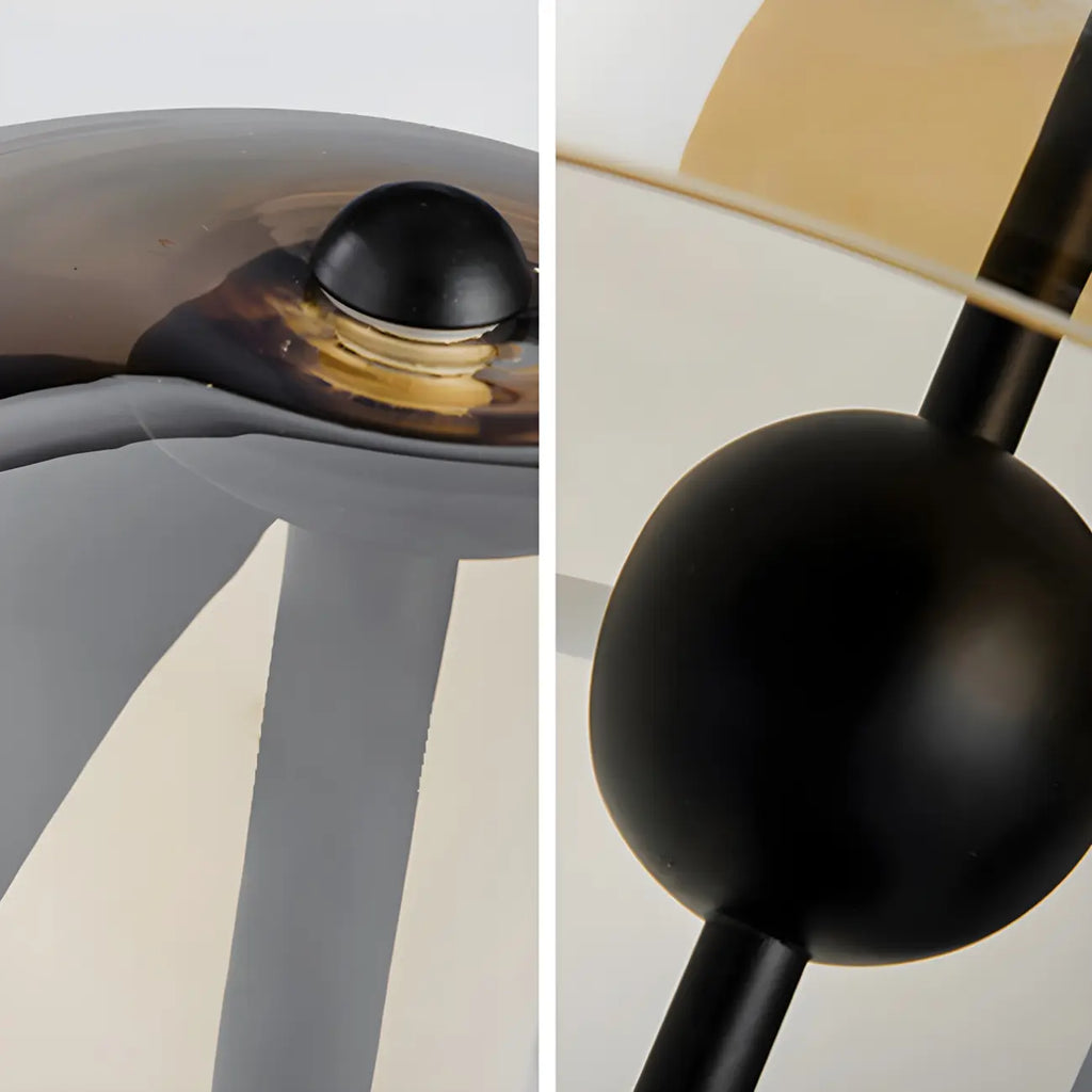 Lampadaire moderne en verre noir avec globe pour intérieur