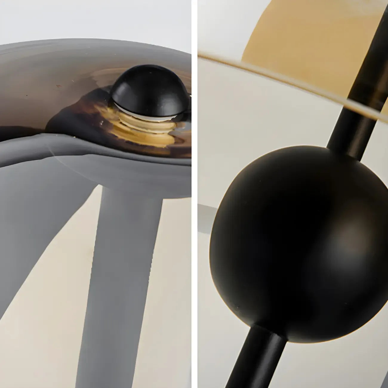Lampadaire moderne en verre noir avec globe pour intérieur