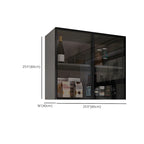 Vitrine suspendue en bois avec portes vitrées
