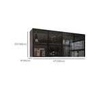 Vitrine suspendue en bois avec portes vitrées
