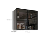Vitrine suspendue en bois avec portes vitrées