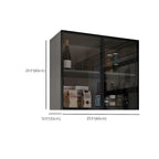 Vitrine suspendue en bois avec portes vitrées