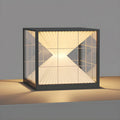 Lampes solaires modernes à lumière chaude, cubes transparents, pour poteaux extérieurs