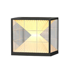 Lampes solaires modernes à lumière chaude, cubes transparents, pour poteaux extérieurs