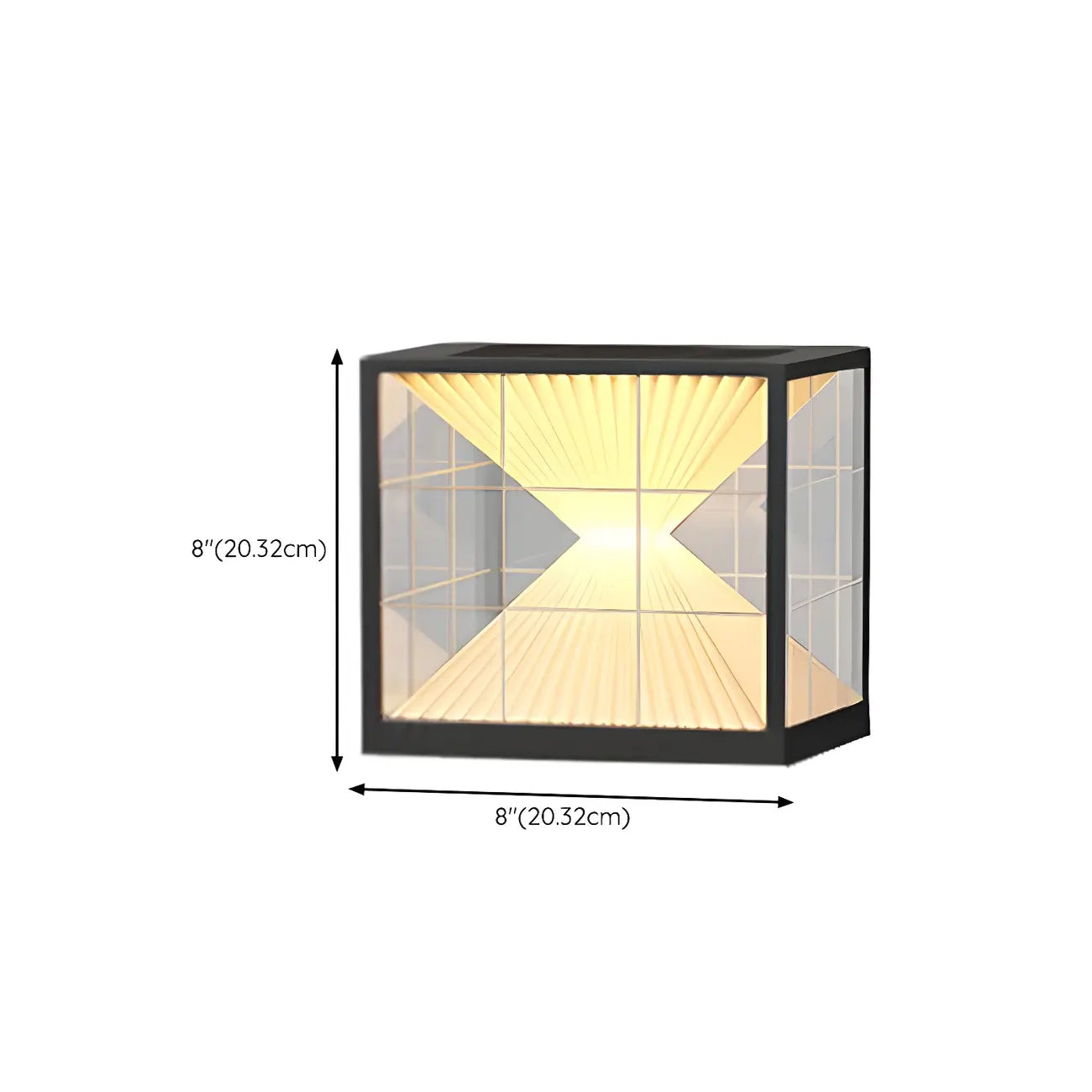 Lampes solaires modernes à lumière chaude, cubes transparents, pour poteaux extérieurs