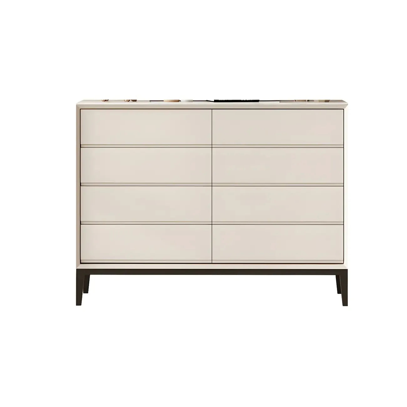 Commode élégante en bois blanc avec 6 tiroirs de rangement