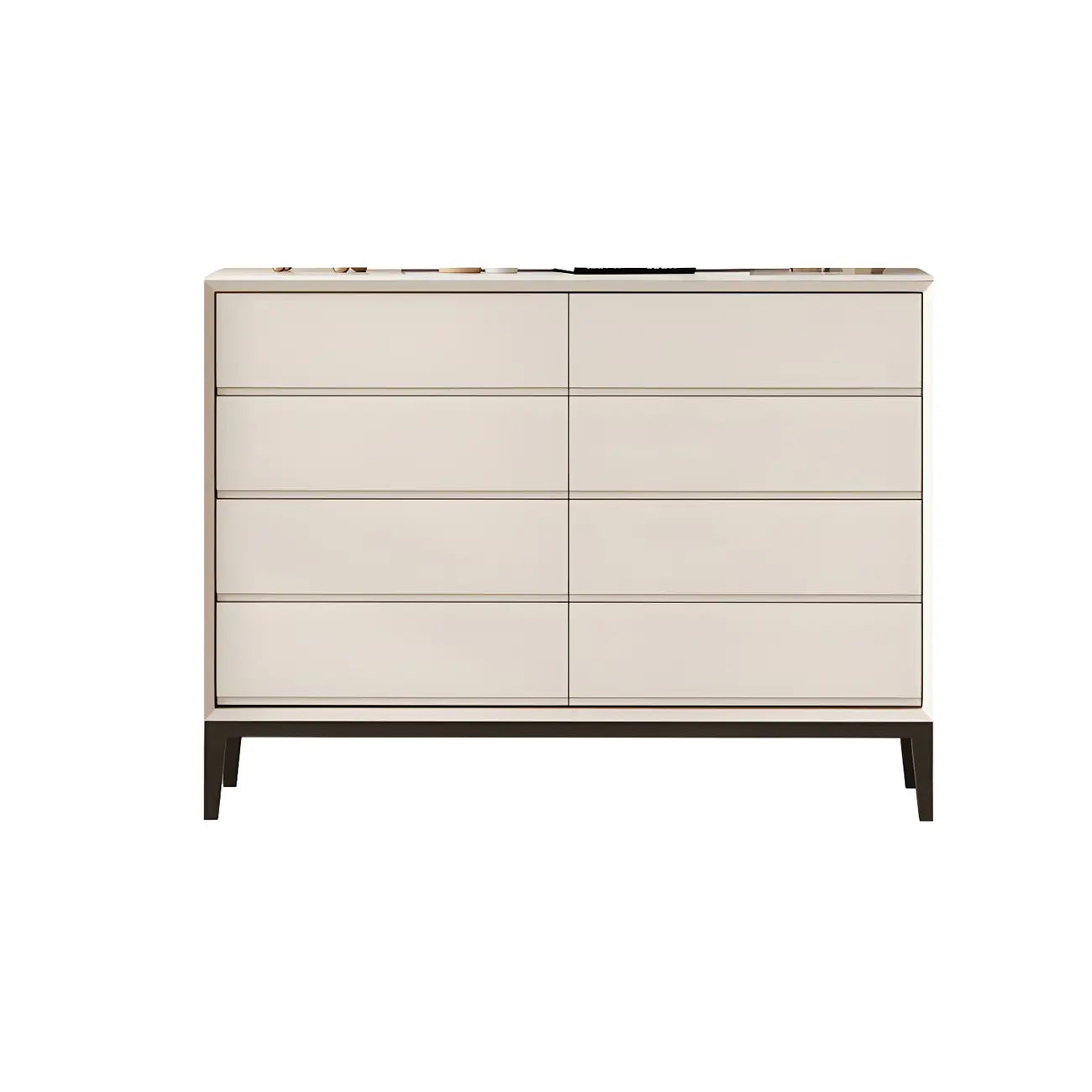 Commode élégante en bois blanc avec 6 tiroirs de rangement