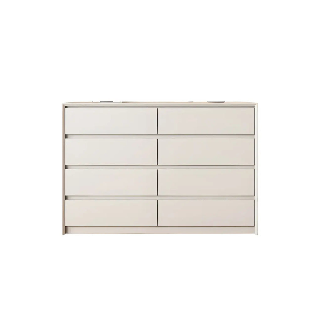 Commode élégante en bois blanc avec 6 tiroirs de rangement