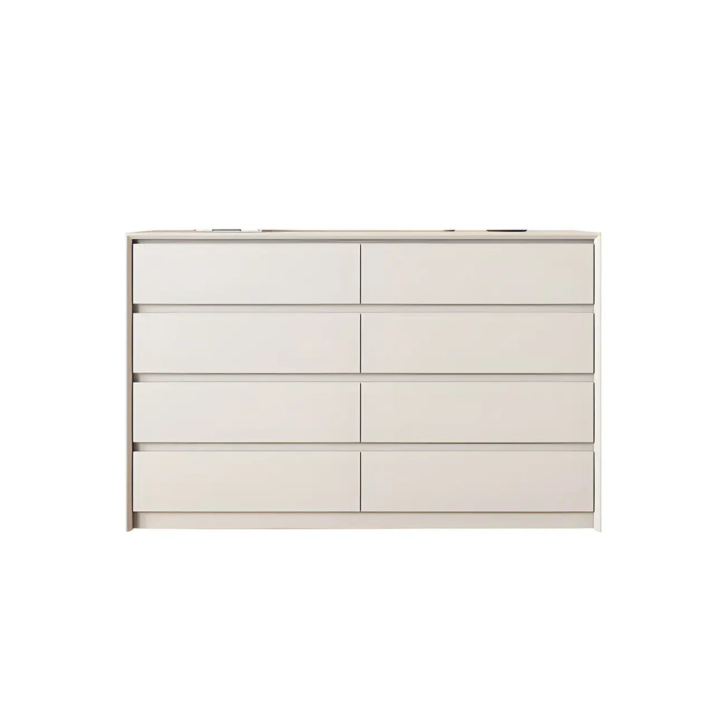 Commode élégante en bois blanc avec 6 tiroirs de rangement