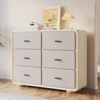 Commode élégante en bois blanc avec 6 tiroirs de rangement