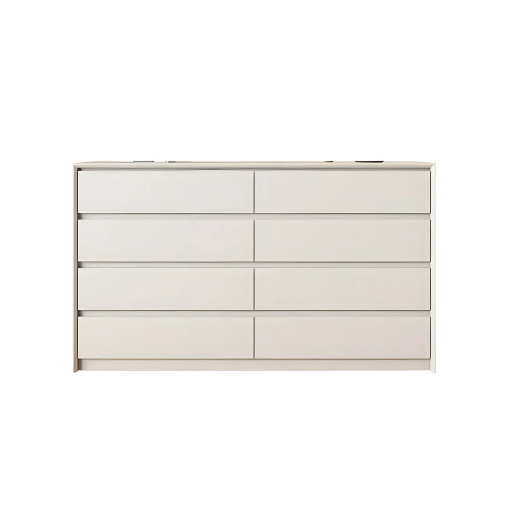 Commode élégante en bois blanc avec 6 tiroirs de rangement