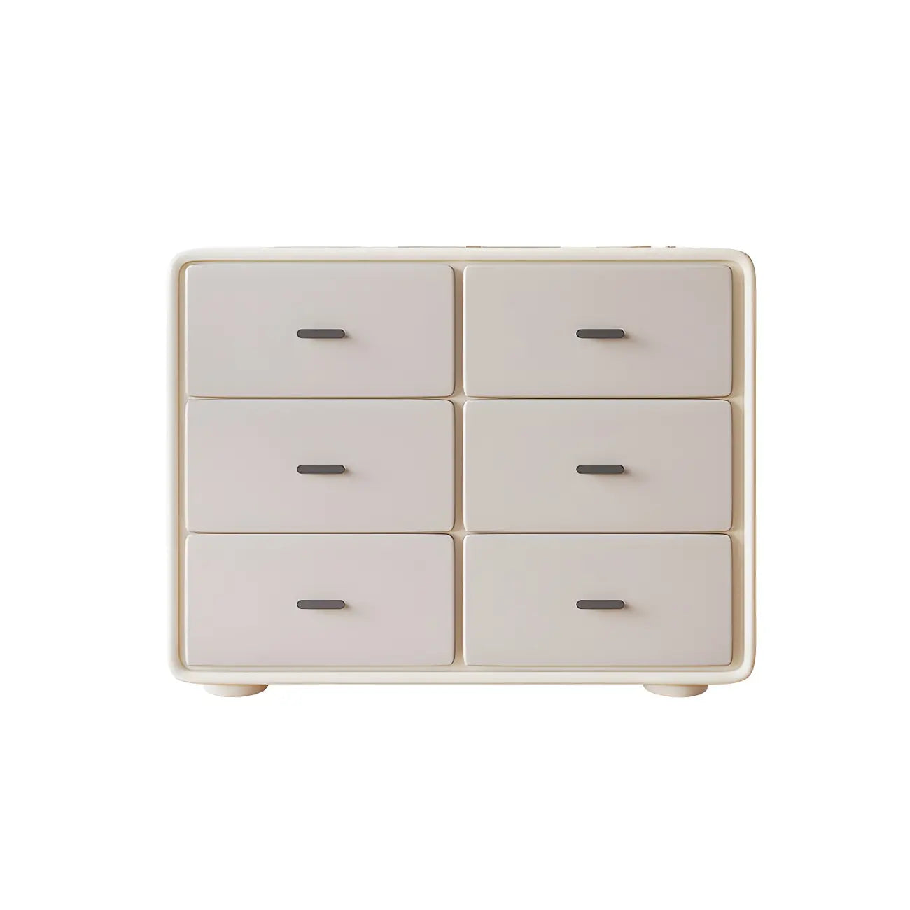 Commode élégante en bois blanc avec 6 tiroirs de rangement