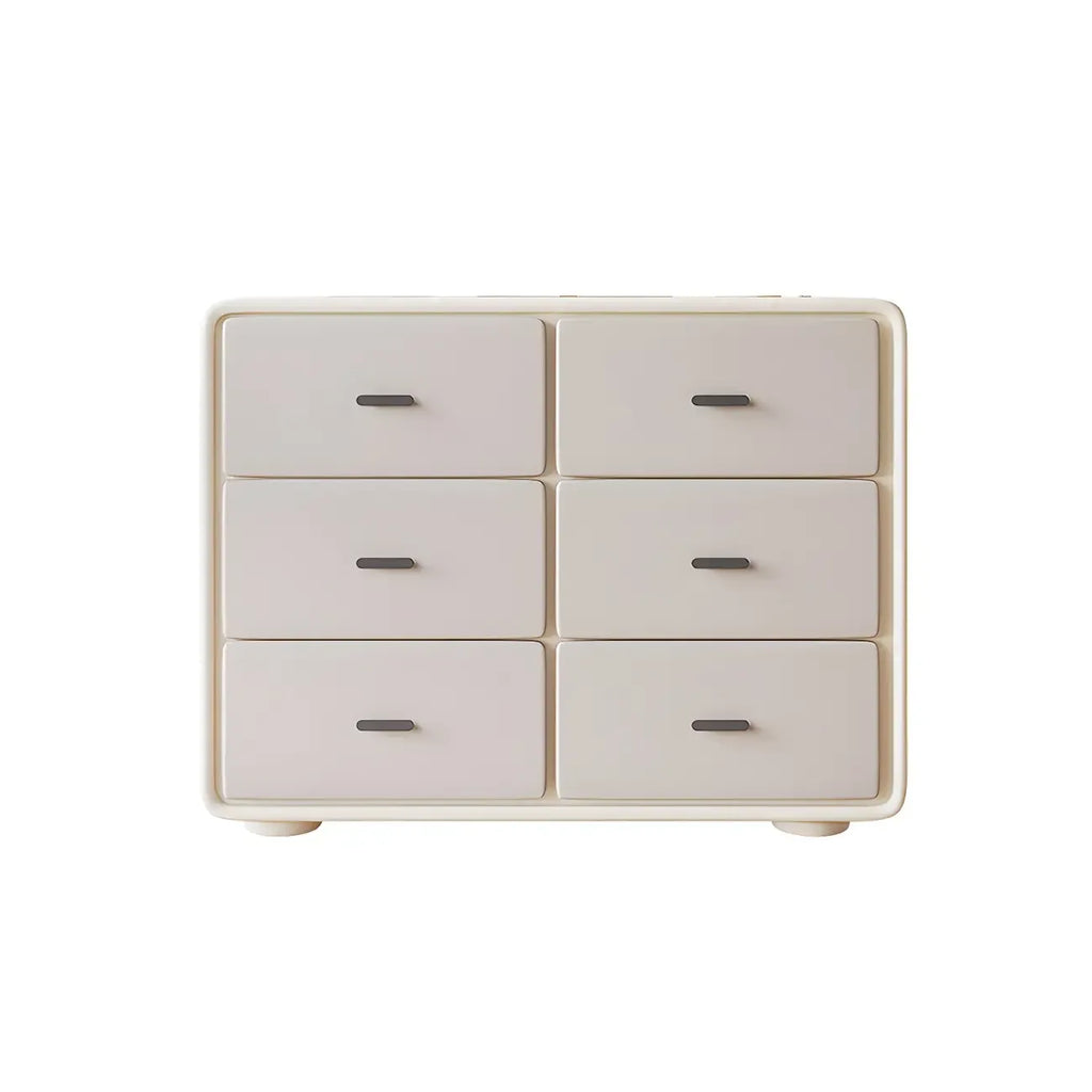 Commode élégante en bois blanc avec 6 tiroirs de rangement