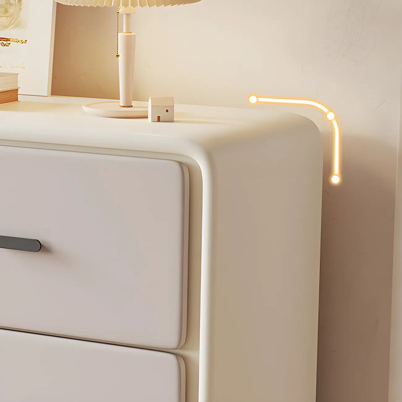 Commode élégante en bois blanc avec 6 tiroirs de rangement