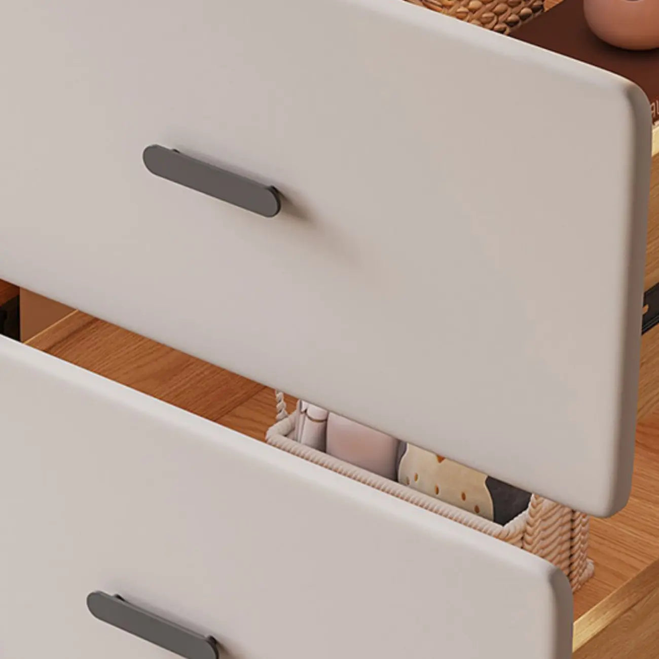 Commode élégante en bois blanc avec 6 tiroirs de rangement