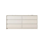 Commode élégante en bois blanc avec 6 tiroirs de rangement