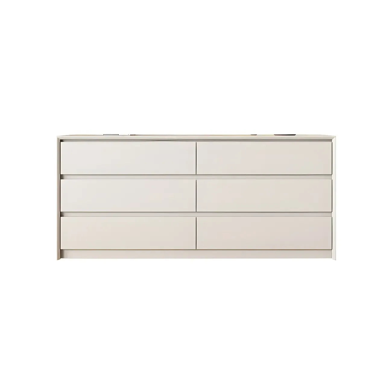 Commode élégante en bois blanc avec 6 tiroirs de rangement