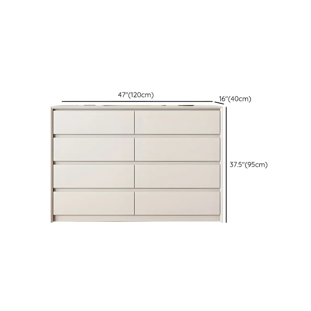 Commode élégante en bois blanc avec 6 tiroirs de rangement