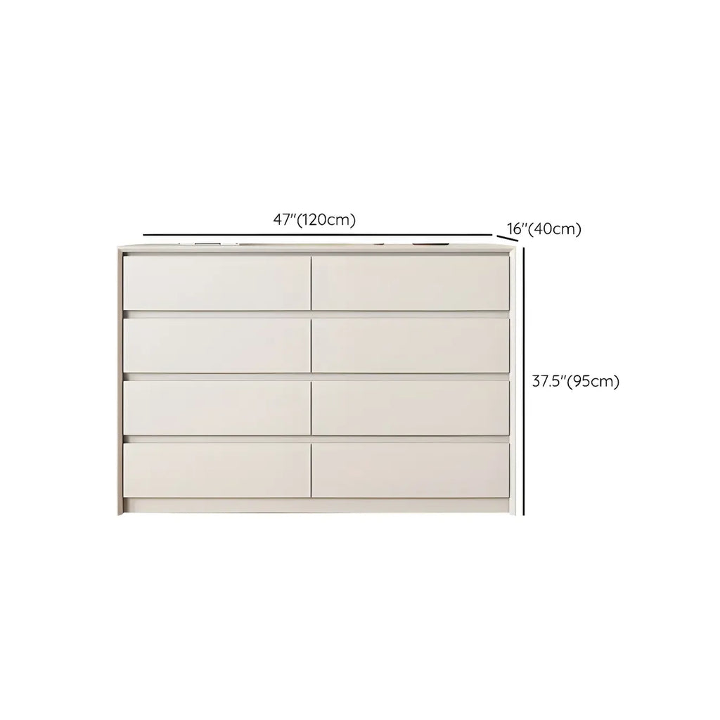 Commode élégante en bois blanc avec 6 tiroirs de rangement