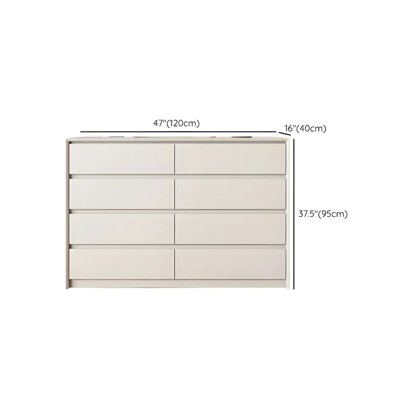 Commode élégante en bois blanc avec 6 tiroirs de rangement