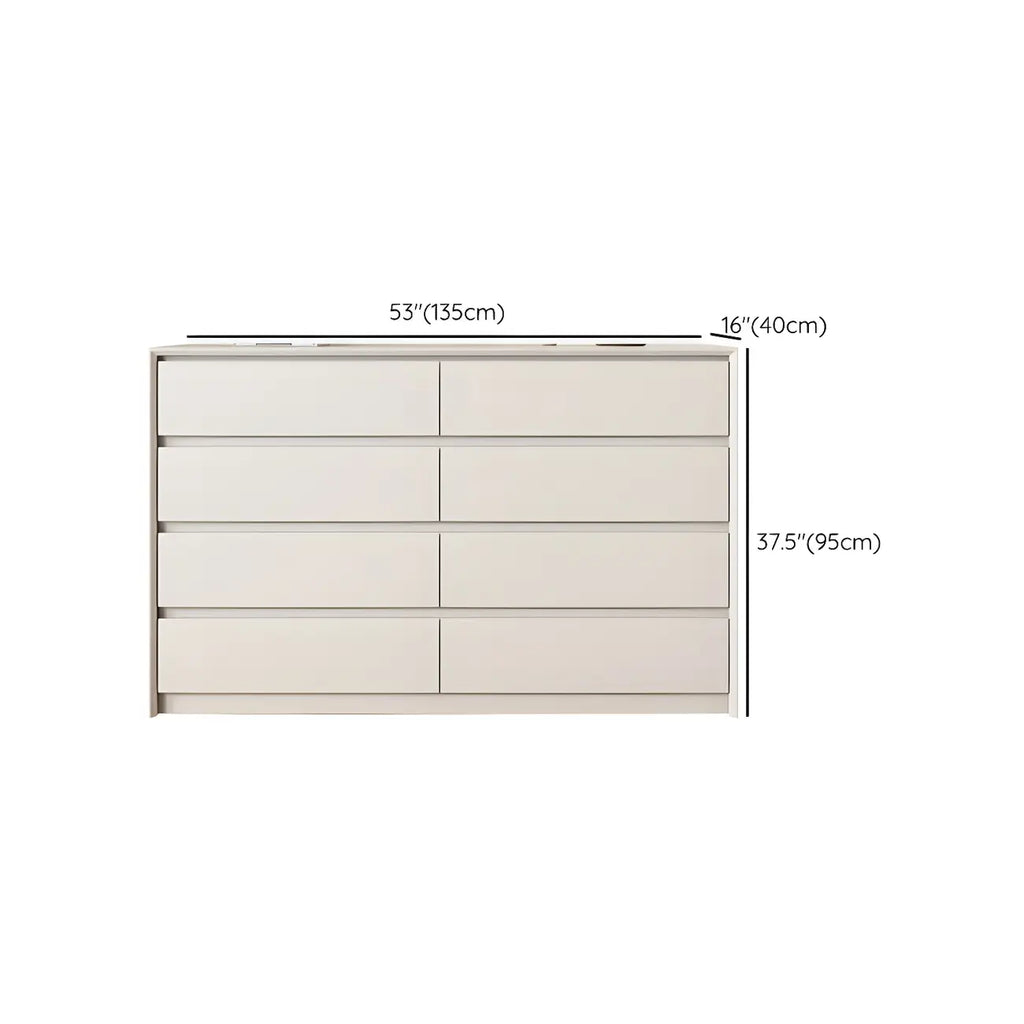 Commode élégante en bois blanc avec 6 tiroirs de rangement