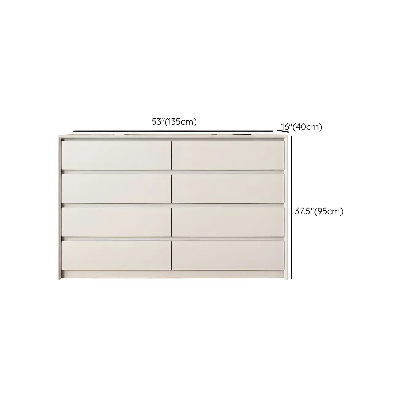 Commode élégante en bois blanc avec 6 tiroirs de rangement