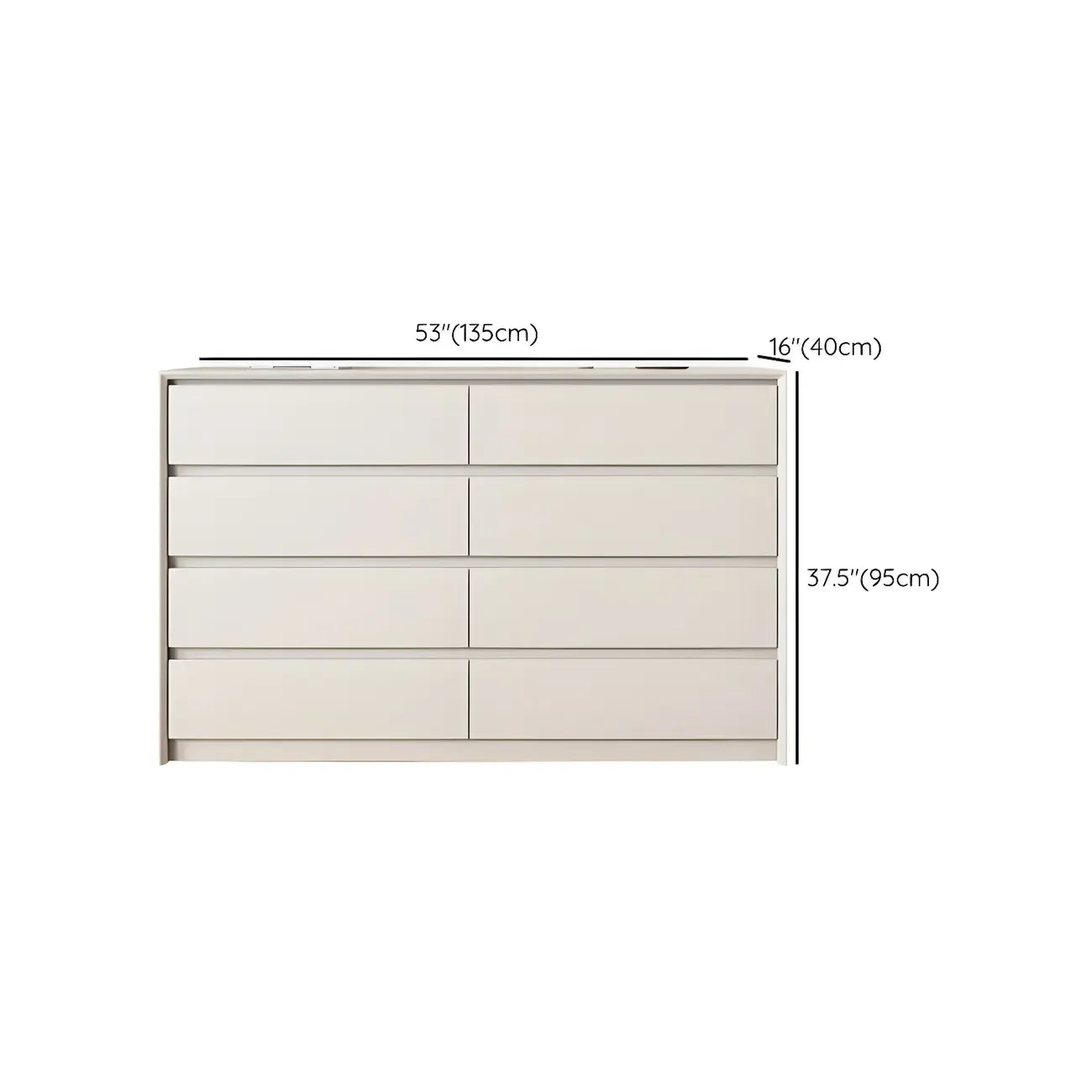 Commode élégante en bois blanc avec 6 tiroirs de rangement