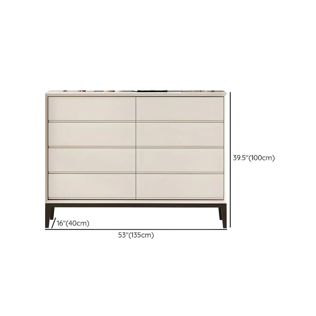 Commode élégante en bois blanc avec 6 tiroirs de rangement