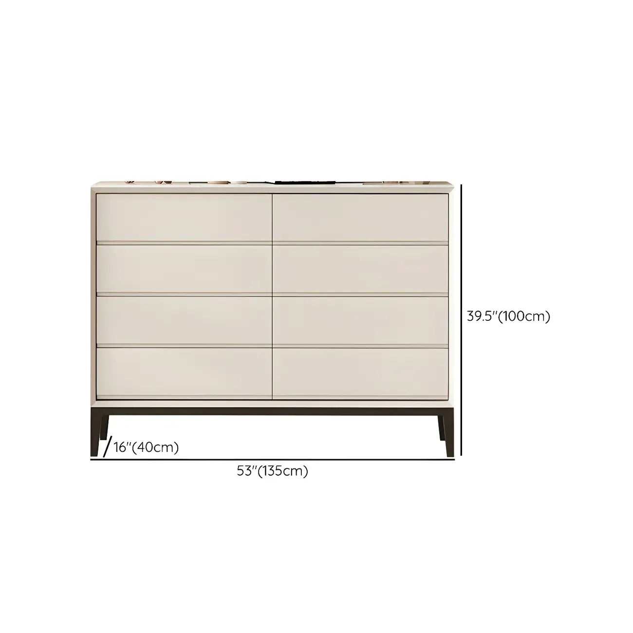 Commode élégante en bois blanc avec 6 tiroirs de rangement